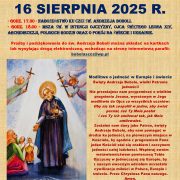16.08.2025r. - NABOŻEŃSTWO KU CZCI ŚW. ANDRZEJA BOBOLI