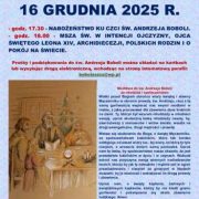 NABOŻEŃSTWO KU CZCI ŚW. ANDRZEJA BOBOLI 16 GRUDNIA 2025 R.