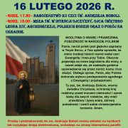 NABOŻEŃSTWO KU CZCI ŚW. ANDRZEJA BOBOLI 16 LUTY 2026 R.