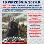 NABOŻEŃSTWO KU CZCI ŚW. ANDRZEJA BOBOLI 16 WRZEŚNIA 2024 R.