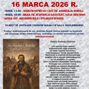 Nabożeństwo ku czci św. Andrzeja Boboli - 16.03.2026